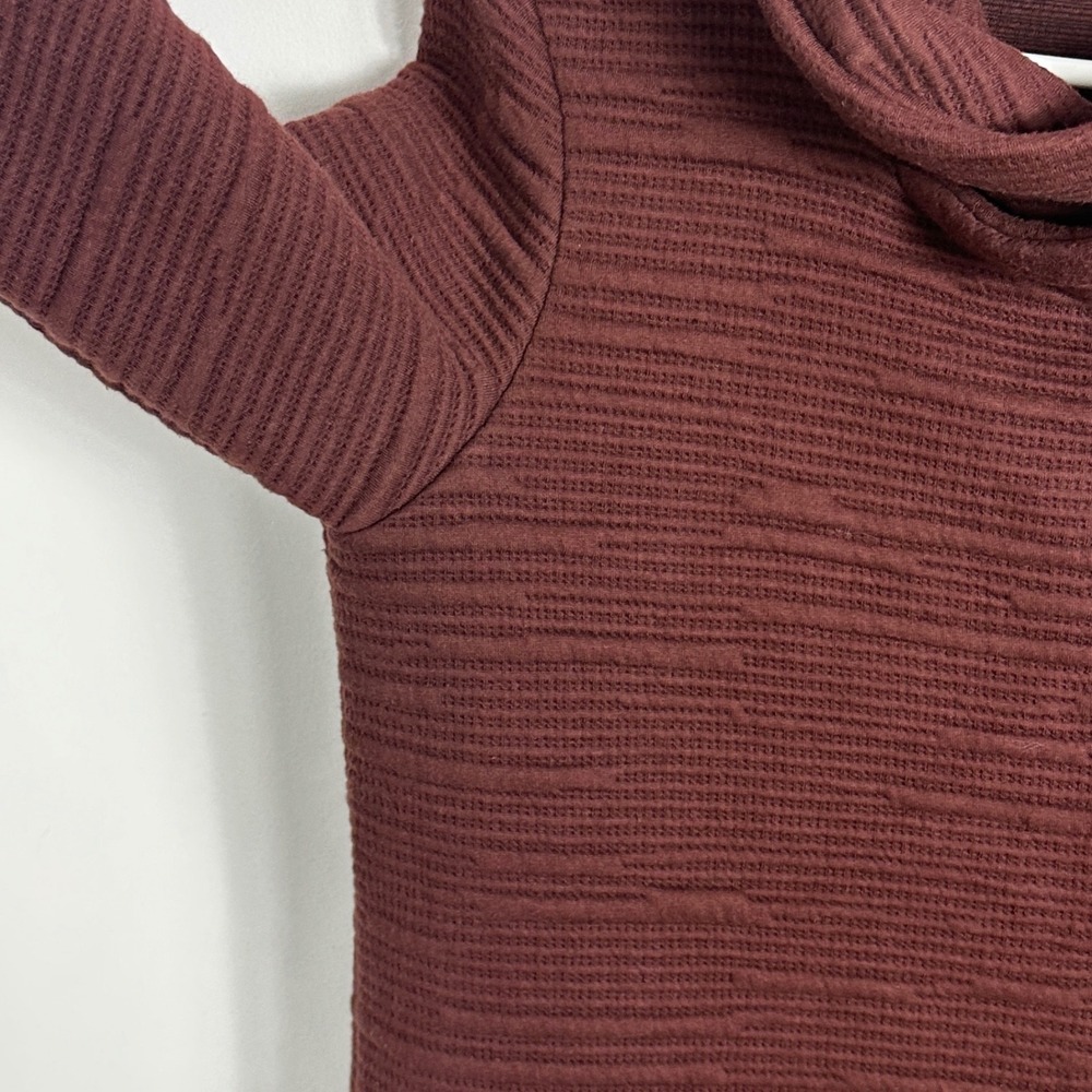 Cokluch Canada Brown Ribbed Turtleneck Sweater Dress Womens Sz Medium Boho Cowl - Picture 9 of 16